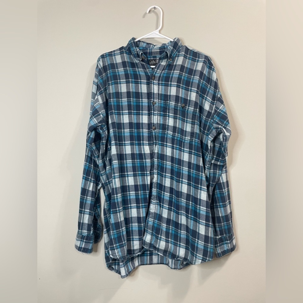 Canyon Guide Outfitters Mens Long Sleeve Plaid Flannel Button Down Shirt